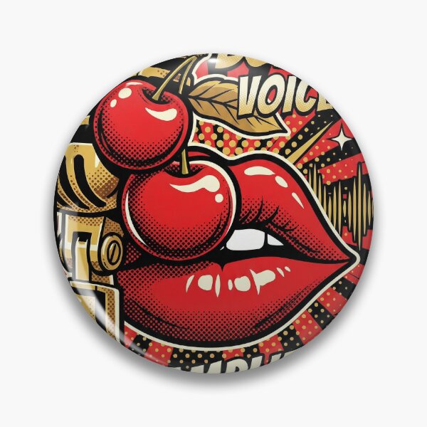 Item preview, Cherry Bomb Voices: Retro Pop Art Mic & Lips Poster designed and sold by AgingeR.