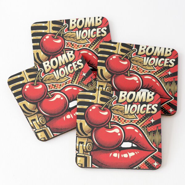 Item preview, Cherry Bomb Voices: Retro Pop Art Mic & Lips Poster designed and sold by AgingeR.