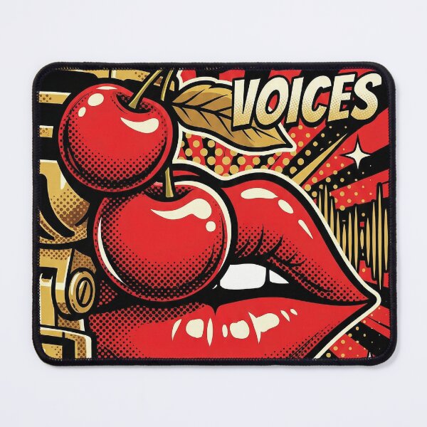 Item preview, Cherry Bomb Voices: Retro Pop Art Mic & Lips Poster designed and sold by AgingeR.