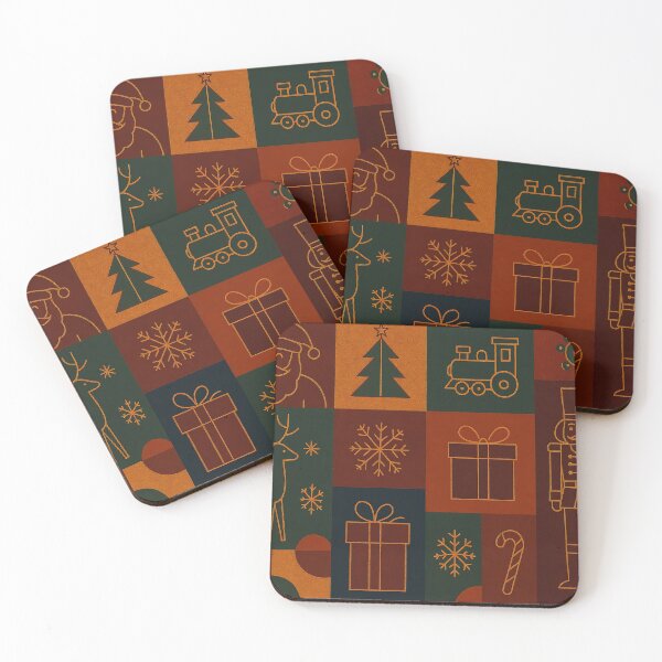 Item preview, Christmas holiday themed patchwork collage with festive symbols and icons designed and sold by 4Seasons.