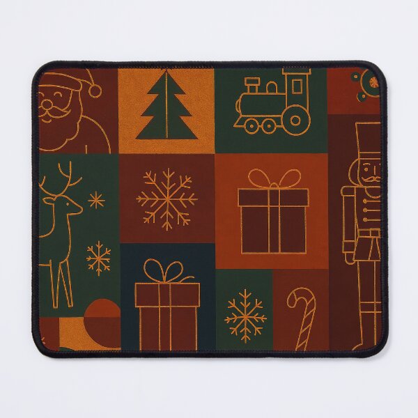 Item preview, Christmas holiday themed patchwork collage with festive symbols and icons designed and sold by 4Seasons.