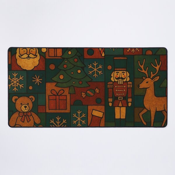 Item preview, Christmas holiday themed patchwork collage with festive symbols and icons designed and sold by 4Seasons.
