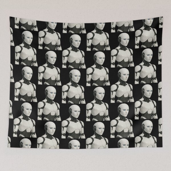 Item preview, “Sentient Automaton – Minimalist Robot Portrait” designed and sold by TheWonkyEaselCo.