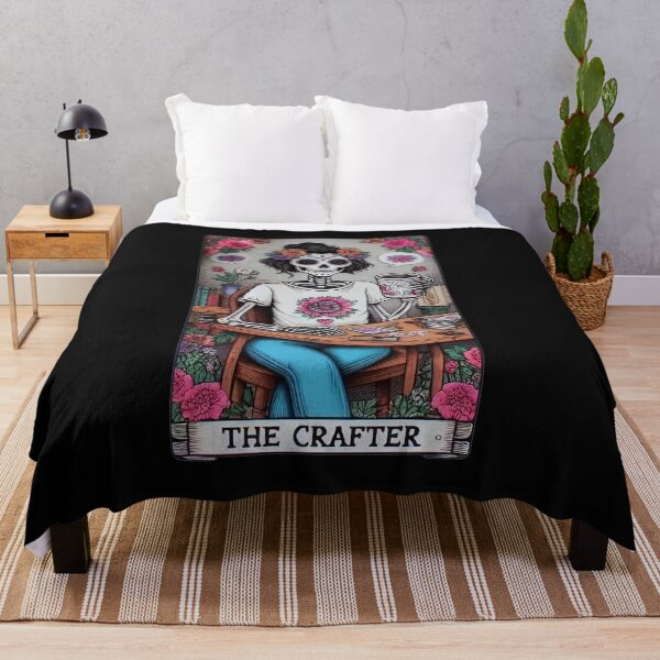 Item preview, The Crafter Skeleton Tarot Card Design – Mystical Gothic Crafting Art for Apparel & Home Decor designed and sold by Compass and a Camera.
