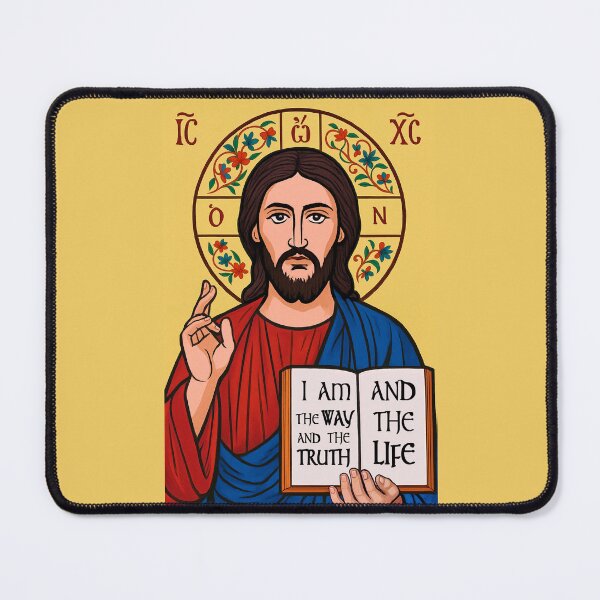 Item preview, Orthodox icon of Jesus Christ in GTA poster style designed and sold by diWINe merch.