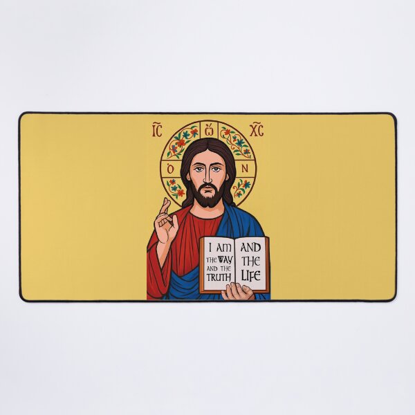 Item preview, Orthodox icon of Jesus Christ in GTA poster style designed and sold by diWINe merch.