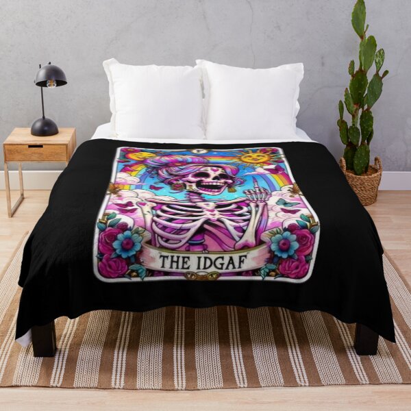 Item preview, The IDGAF Skeleton Tarot Card Decor Apparel & Home Decor designed and sold by Compass and a Camera.