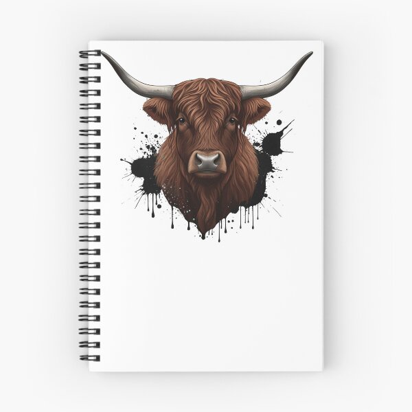Item preview, Arte de salpicaduras de tinta de vaca de las Tierras Altas | Gráfico estilo grunge de Coo designed and sold by Loom on the Loch.
