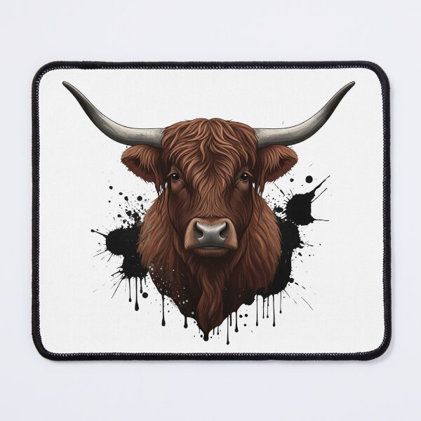 Item preview, Highland Cow Ink Splatter Art | Coo Grunge Style Graphic designed and sold by Loom on the Loch.