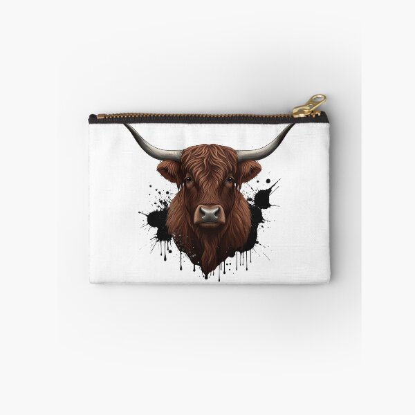 Item preview, Highland Cow Ink Splatter Art | Coo Grunge Style Graphic designed and sold by Loom on the Loch.
