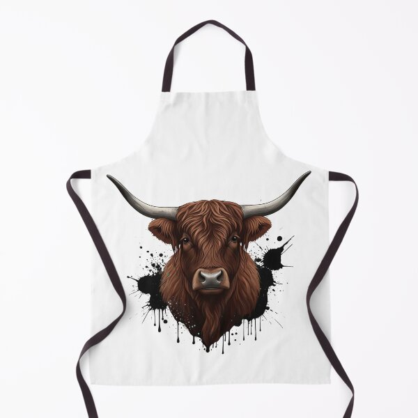 Item preview, Highland Cow Ink Splatter Art | Coo Grunge Style Graphic designed and sold by Loom on the Loch.
