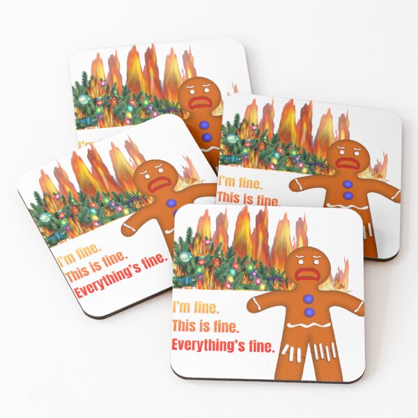 Item preview, I’m Fine. This Is Fine. Everything’s Fine – Gingerbread Chaos Christmas Design designed and sold by Dotadoari.