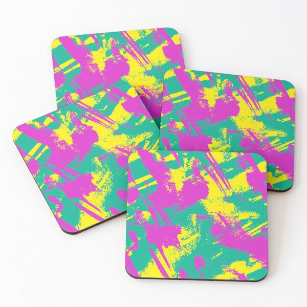 Item preview, Abstract hand drawn cute pattern in green, pink and yellow colors. Grunge illustration with paint elements designed and sold by zuperelectracat.