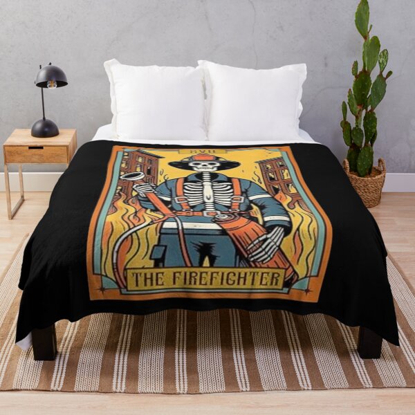 Item preview, The Firefighter Skeleton Tarot Card Apparel & Home Décor designed and sold by Compass and a Camera.