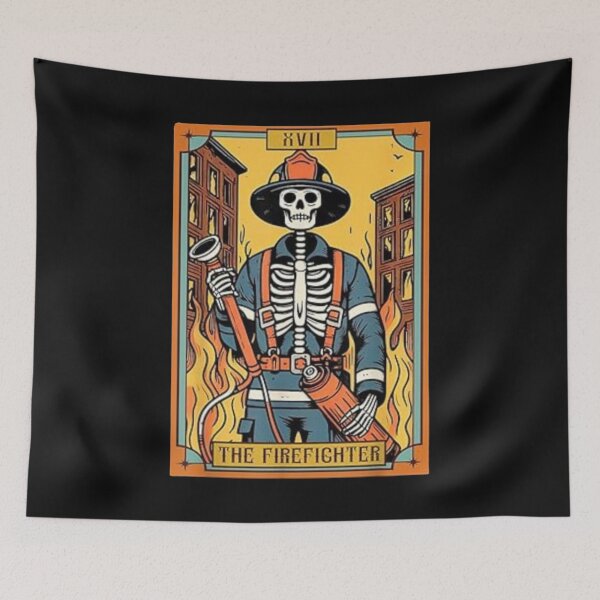 Item preview, The Firefighter Skeleton Tarot Card Apparel & Home Décor designed and sold by Compass and a Camera.