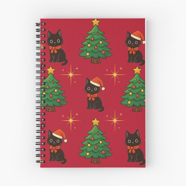 Item preview, Cute Black Cat Christmas Pattern – Festive Holiday Cats & Trees Illustration designed and sold by MagicMeow1.