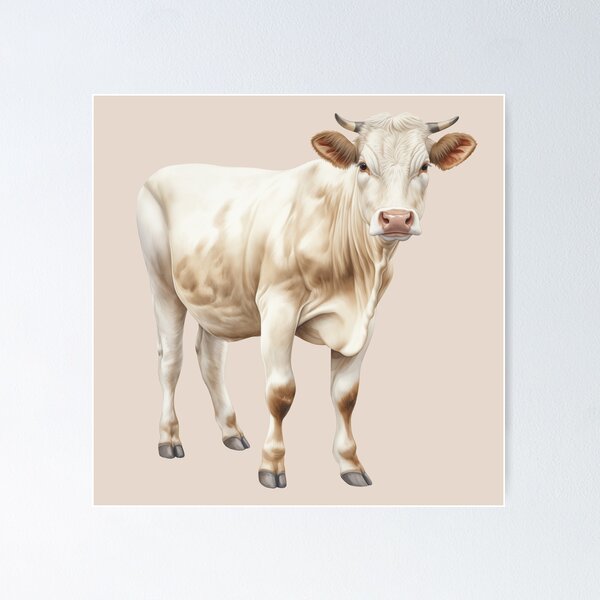 Item preview, British White Cow designed and sold by Violet Peonies.