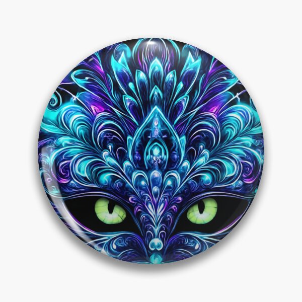 Item preview, Neon Cat Mask – Glowing Ornamental Feline Art designed and sold by Vivalore.