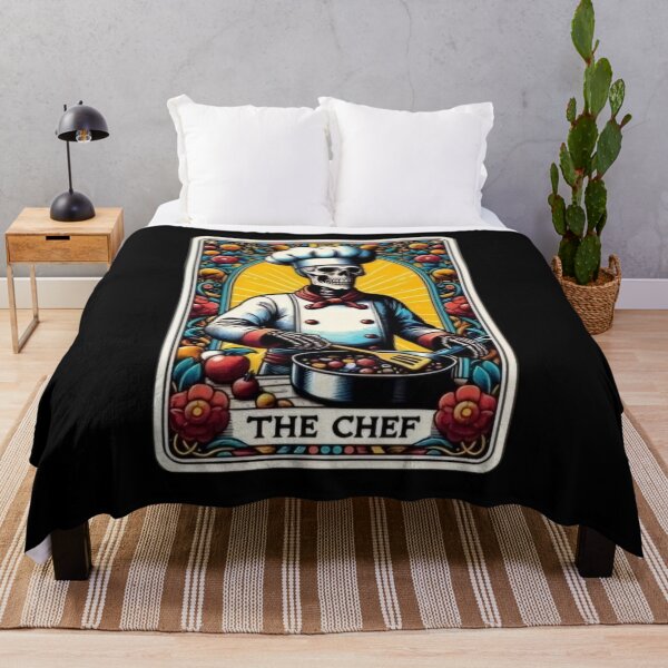 Item preview, The Chef Skeleton Tarot Card Wall Apparel & Home Décor designed and sold by Compass and a Camera.