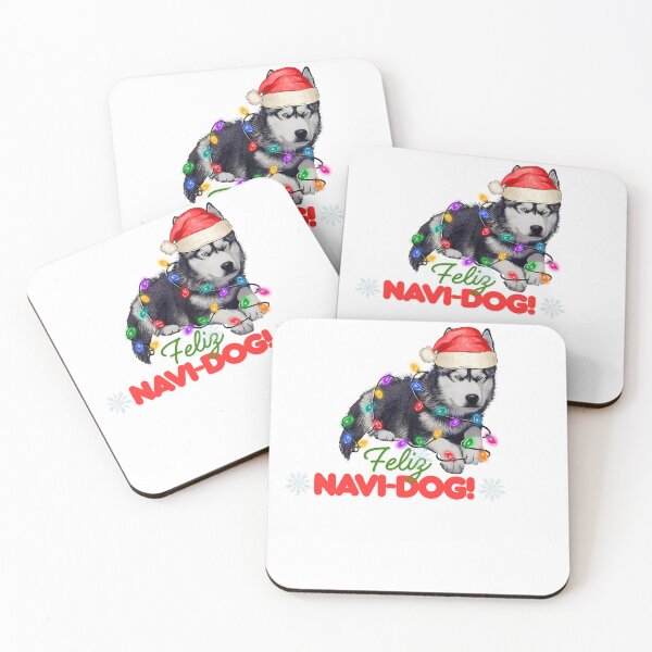Item preview, Feliz Navi-Dog – Funny Husky Christmas Pun Illustration designed and sold by AnnZet.
