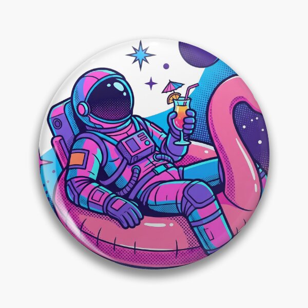 Item preview, Retro Astronaut Chilling on Flamingo - Synthwave Space designed and sold by AidenPierce667.