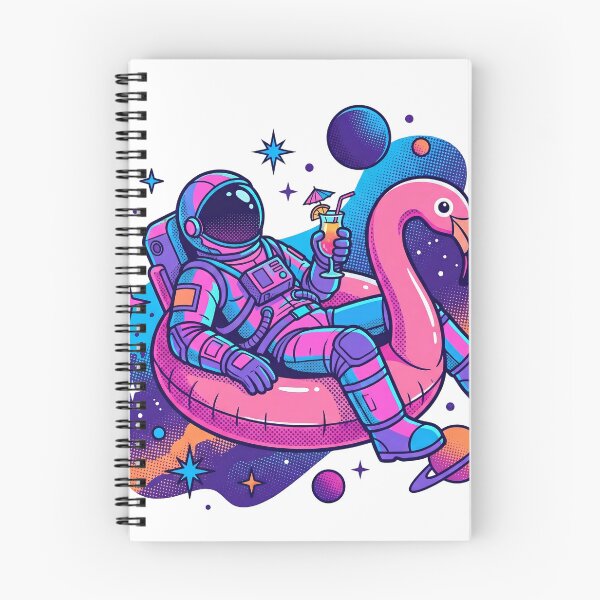 Item preview, Retro Astronaut Chilling on Flamingo - Synthwave Space designed and sold by AidenPierce667.