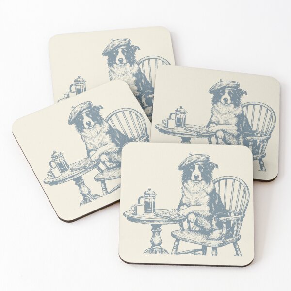 Item preview, Retro Border Collie Dog Paris Cafe   designed and sold by Y-Vibes.
