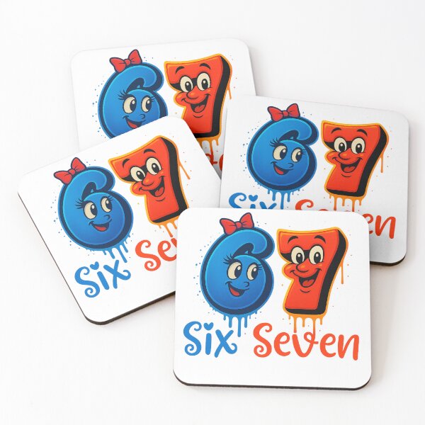 Item preview, Six Seven Cartoon Characters Shirt – Cute 67 Meme Design for Kids, Boys, Girls & Gen Alpha designed and sold by A&M.
