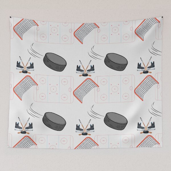 Item preview, Hockey Night – Canadian Ice Rink Seamless Pattern designed and sold by kitchpartyrebel.