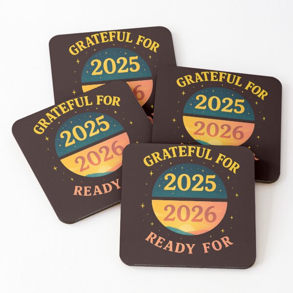 Item preview, Grateful for 2025 Ready for 2026 – Split Sunset & Night Sky Design designed and sold by ArtSpark Studio.