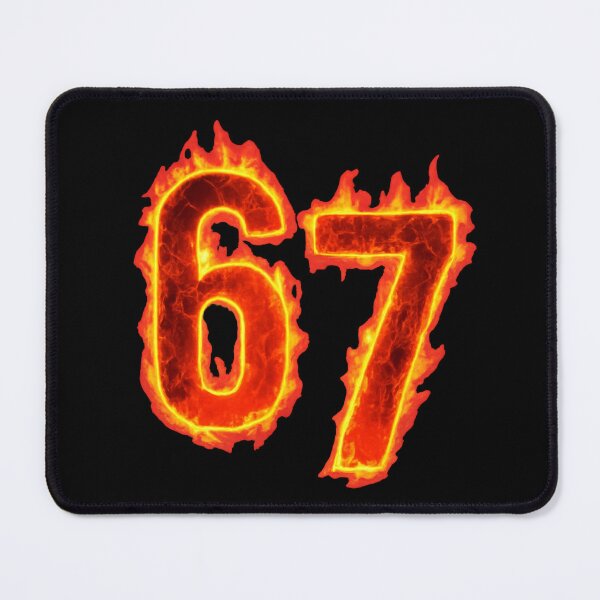 Item preview, 67 in Flames – Fiery Number Design designed and sold by Mjshow96.