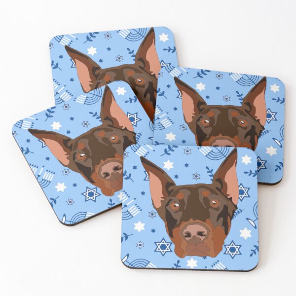 Item preview, Chanukah pattern doberman designed and sold by LeahcarsArt.