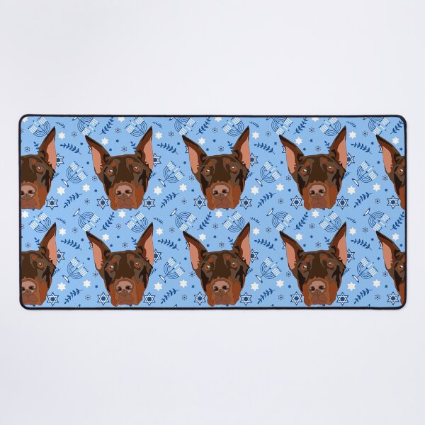 Item preview, Chanukah pattern doberman designed and sold by LeahcarsArt.