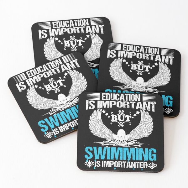 Item preview, EDUCATION IS IMPORTANT BUT SWIMMING IS IMPORTANTER Funny Swimmer Coach Gift Quote designed and sold by karibov.
