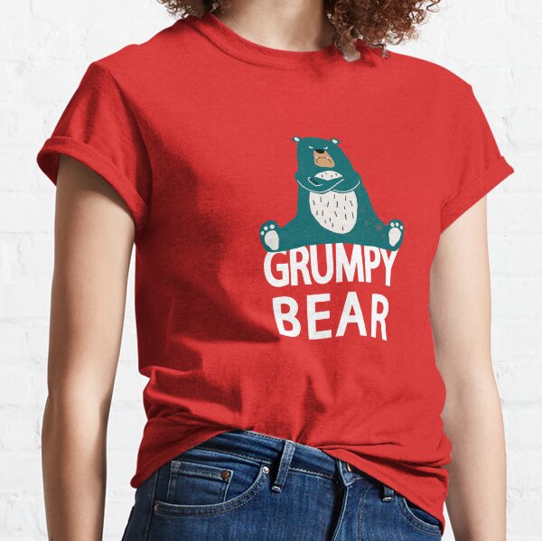 Grumpy Bear Shirt for Men Fathers Day Funny Grandpa Bear with One Cubs Cute  Vintage T-Shirt 