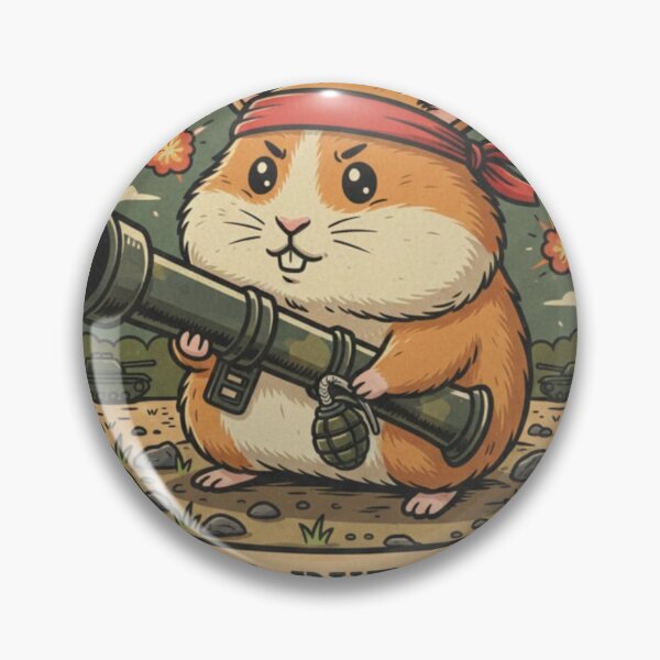 Item preview, Small But Spicy - Cute Hamster with Bazooka & Headband designed and sold by BeYourOwnHero.