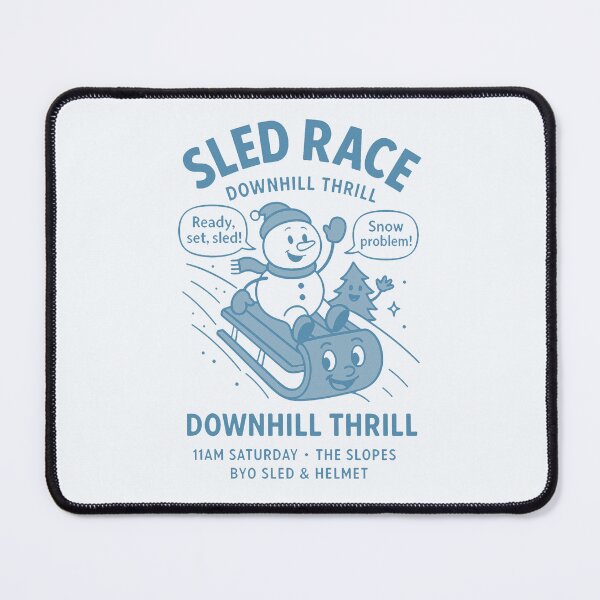 Item preview, Snowy Sled Race Downhill Thrill designed and sold by PrintSmithArt.