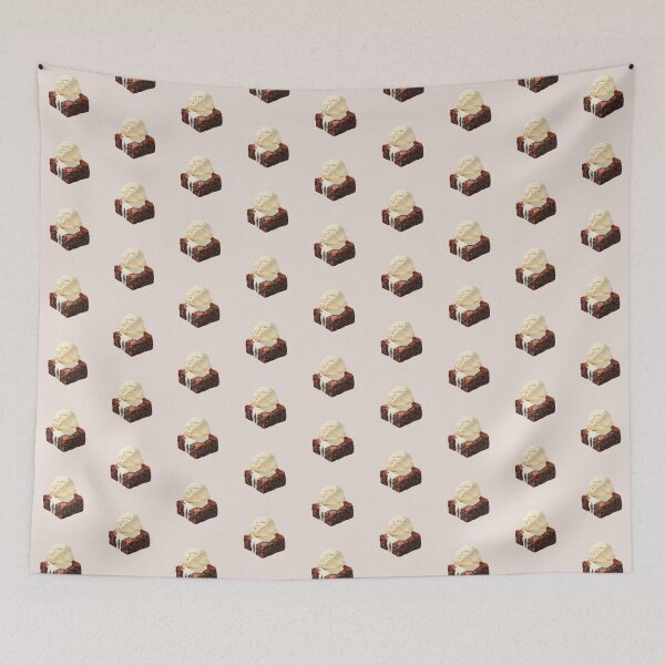 Item preview, Brownie Square Topped with Melting Vanilla Ice Cream designed and sold by Violet Peonies.