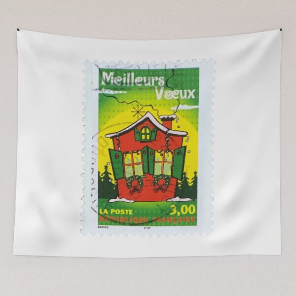 Item preview, Vintage French Meilleurs Voeux Best Wishes Postage Stamp designed and sold by red-amber65.