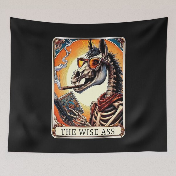 Item preview, The Wise @ss Skeleton Tarot Card | Gothic Occult Apparel & Home Decor Design designed and sold by Compass and a Camera.