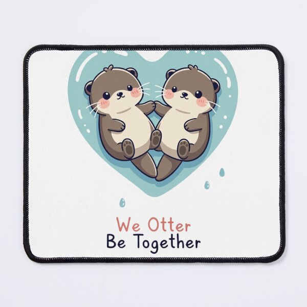Item preview, Adorable Otter Couple- Love Heart Water Animal Pun designed and sold by GrumpySableye.
