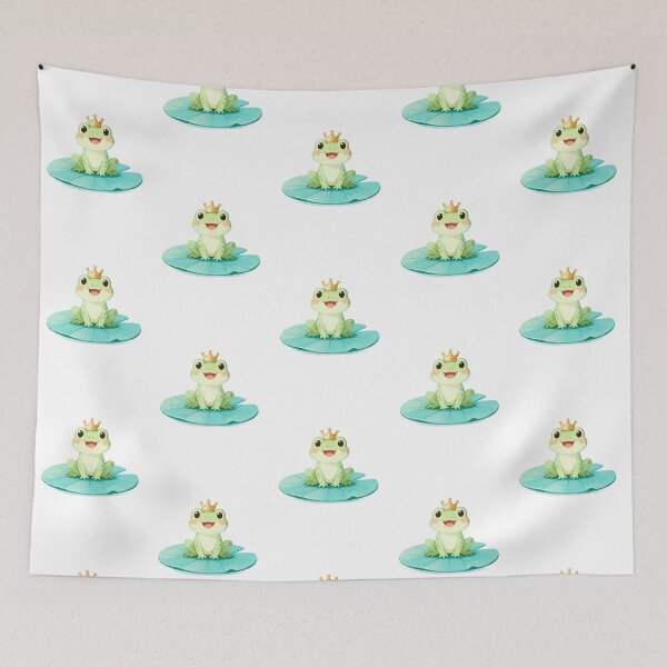 Item preview, Cute Frog Prince Illustration - Fairy Tale Animal with Crown designed and sold by RudArtAI.