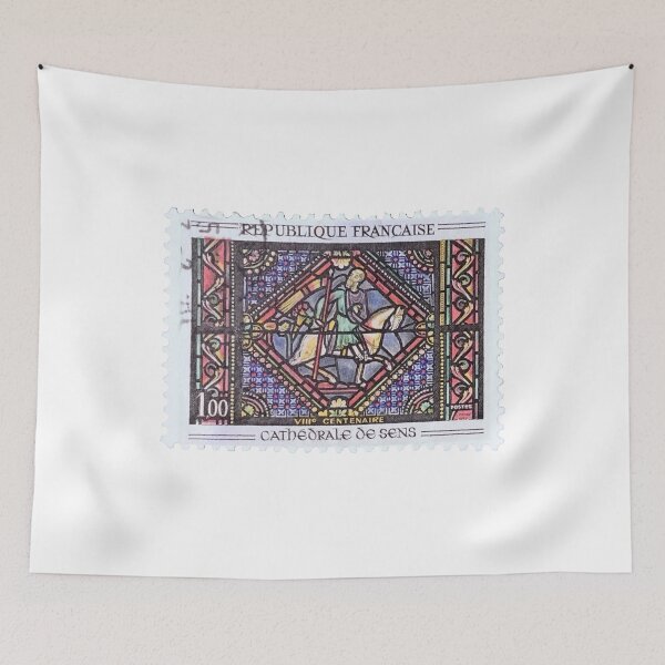 Item preview, Vintage French Cathedrale De Sens Postage Stamp designed and sold by red-amber65.