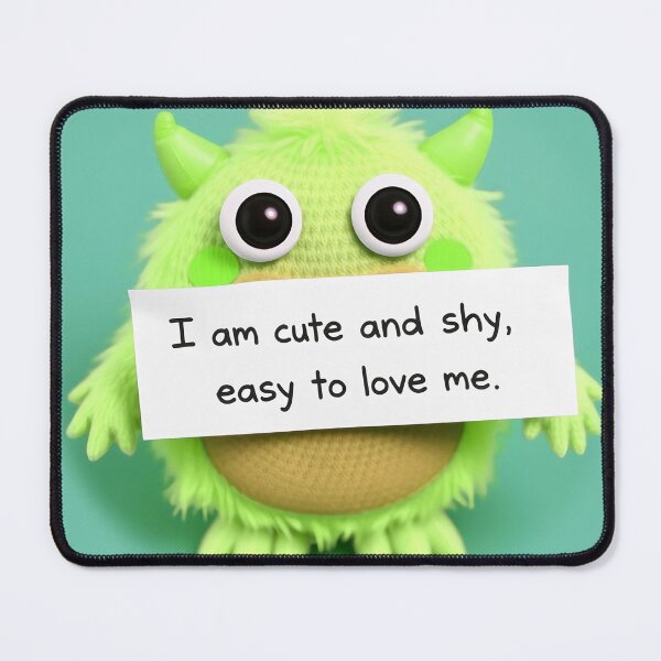 Item preview, cute and shy green little monster designed and sold by Nikoleta Vukovic.