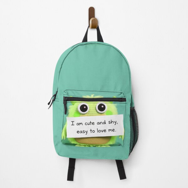 Item preview, cute and shy green little monster designed and sold by Nikoleta Vukovic.
