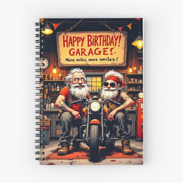 Item preview, HAPPY BIRTHDAY BIKER GARAGE 8 designed and sold by SteadyRolling.