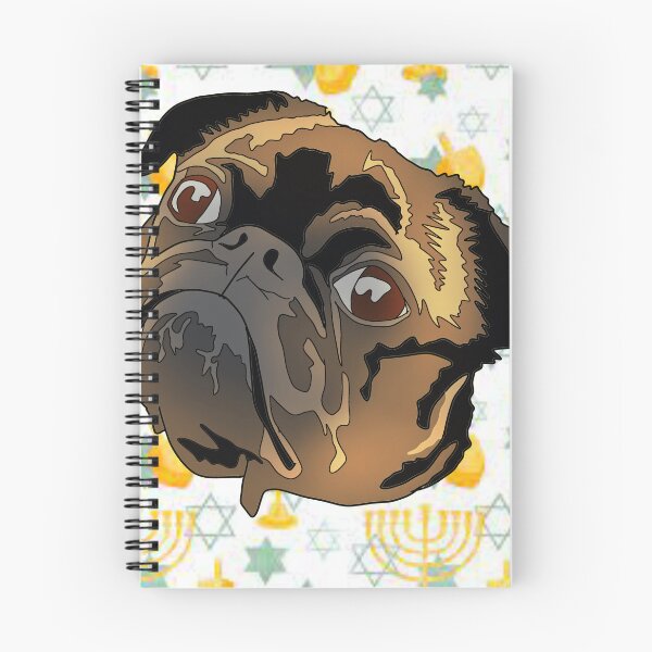 Item preview, Chanukah pattern pug designed and sold by LeahcarsArt.