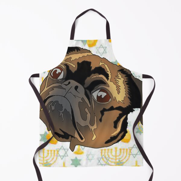 Item preview, Chanukah pattern pug designed and sold by LeahcarsArt.