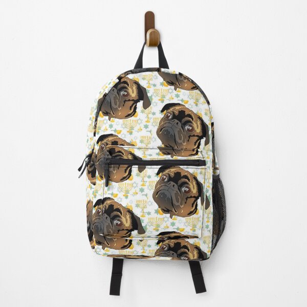 Item preview, Chanukah pattern pug designed and sold by LeahcarsArt.
