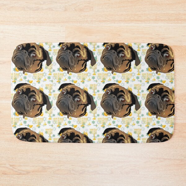 Item preview, Chanukah pattern pug designed and sold by LeahcarsArt.